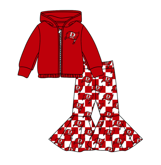 Custom moq 5 mix size milk silk summer teams baby girl clothes red hooded long sleeve pants sets-25.11.6