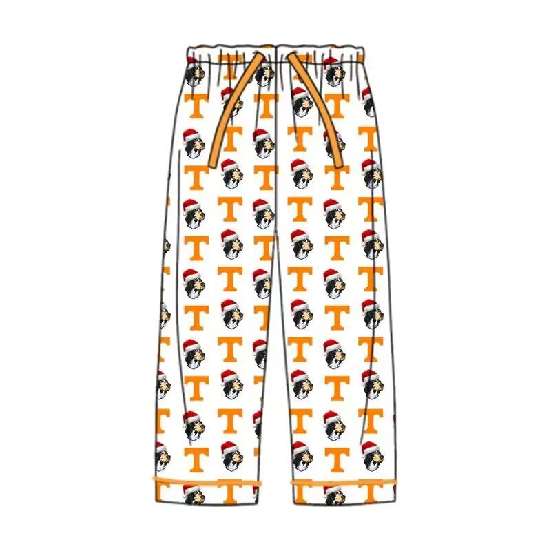 Deadline September 26  custom no moq eta 6-8weeks  Adult Orange Letter T-Dog Head Pattern Drawstring Straight Pants