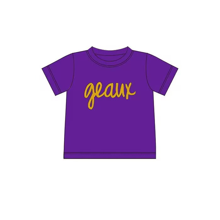 custom moq 3 team Panthers eta 6-8weeks boys purple short sleeves top