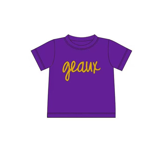 custom moq 3 team Panthers eta 6-8weeks boys purple short sleeves top