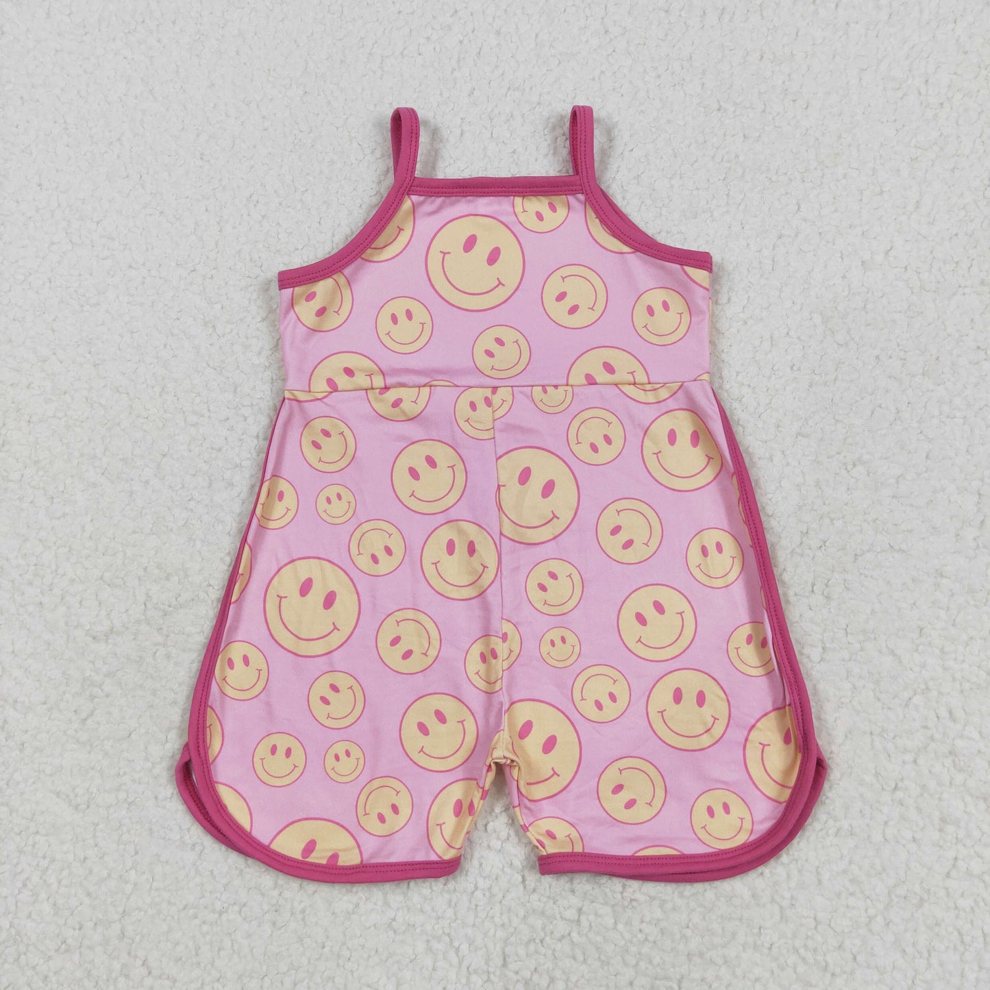 RTS NO MOQ SR3083 Smiley pink sleeveless camisole jumpsuit