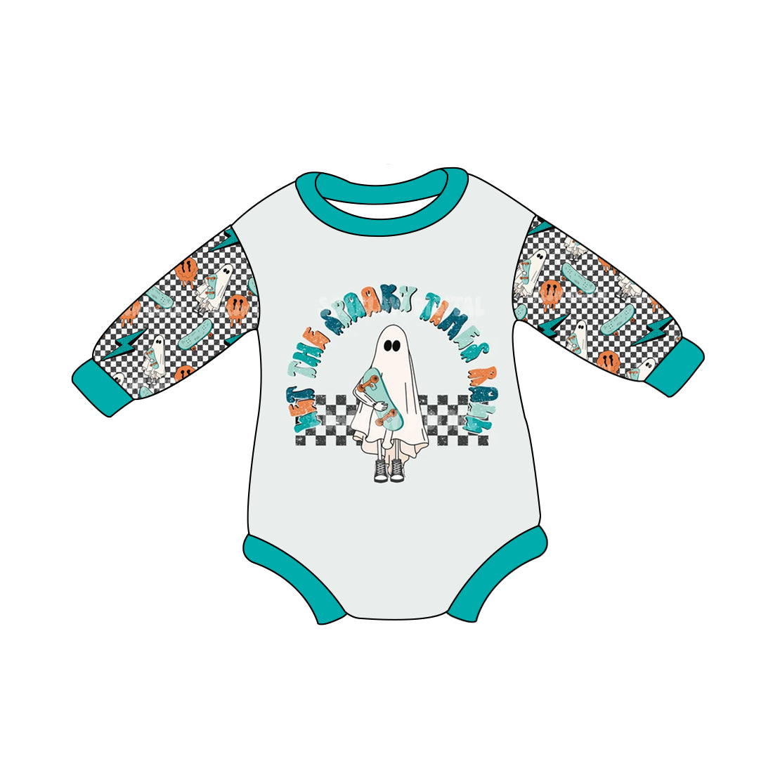 8.1 custom each style moq 5 eta 4-6week Sibling Sister baby boys clothes ghost long sleeve top and long sleeve romper match family design