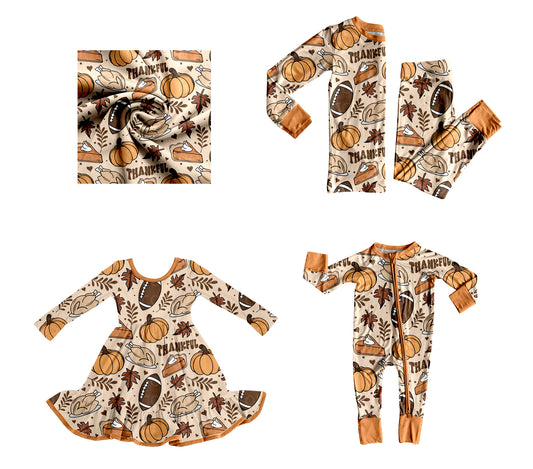 25.8.6 custom each style moq 5eta 4-6week Sibling Sisters pumpkin rugby baby girl long sleeve pants sets and dress and rompers match family design
