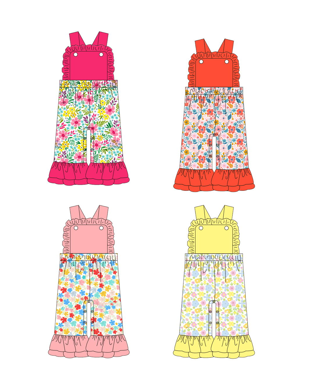 5.20custom each style moq 5eta 4-5week different flower prints and colors  jumpsuit set series