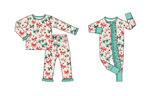 25.9.24 custom each style moq 8 eta 6-8week Sibling Sisters bow baby girl clothes long sleeve pants sets and romper match family design