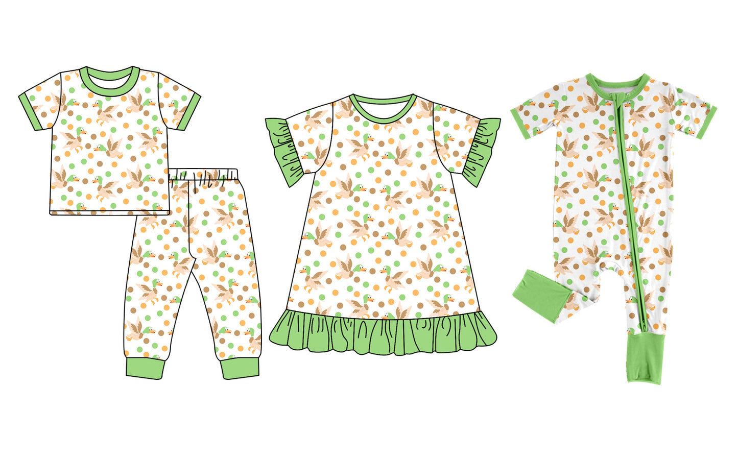 11.14 custom each style moq 5eta 4-6week Sibling Sister duck baby girl sets and dress and rompers match family design