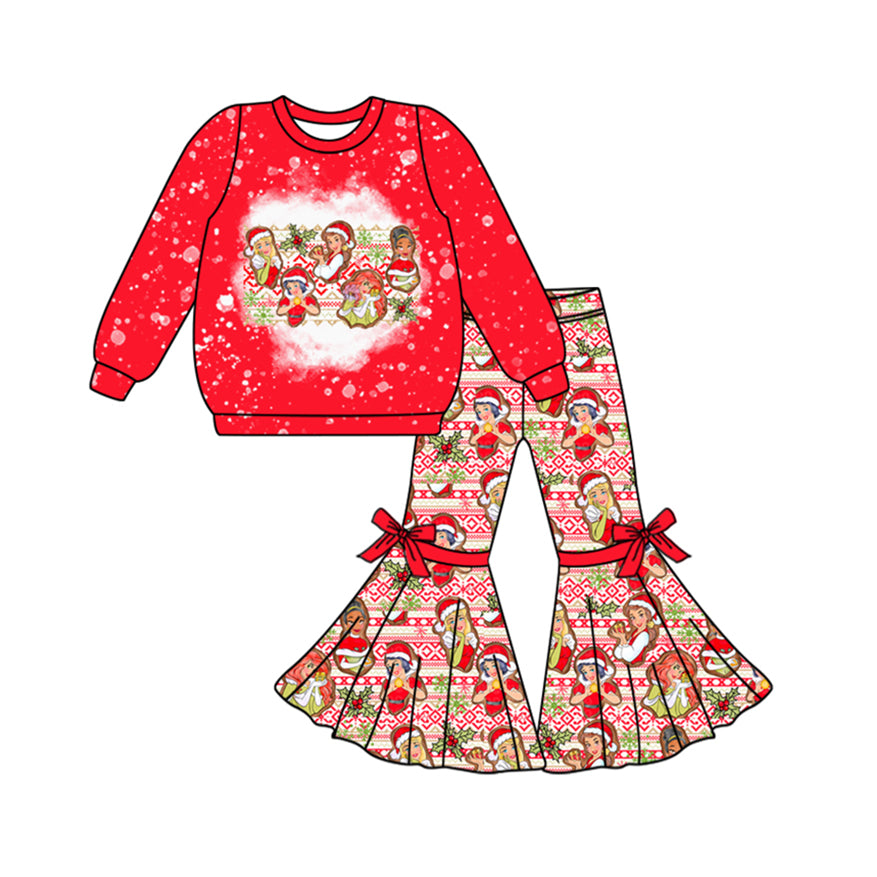 8.30 custom each style moq 5eta 4-6week Sibling Sister Christmas red baby girls sets and rompers match family design