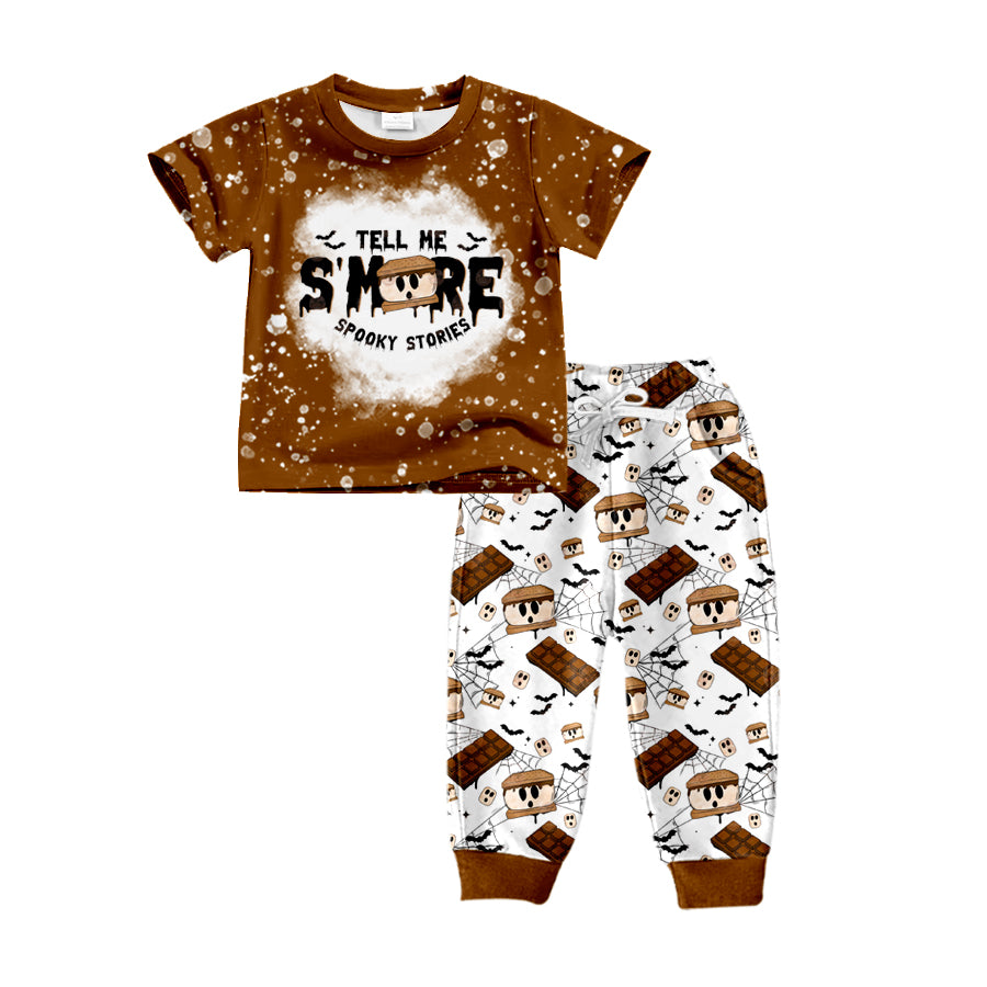 5.22custom each style moq 5eta 4-5week Sibling Sister Halloween style Sandwich Cookies brown girls and boys outfits and baby romper match family design