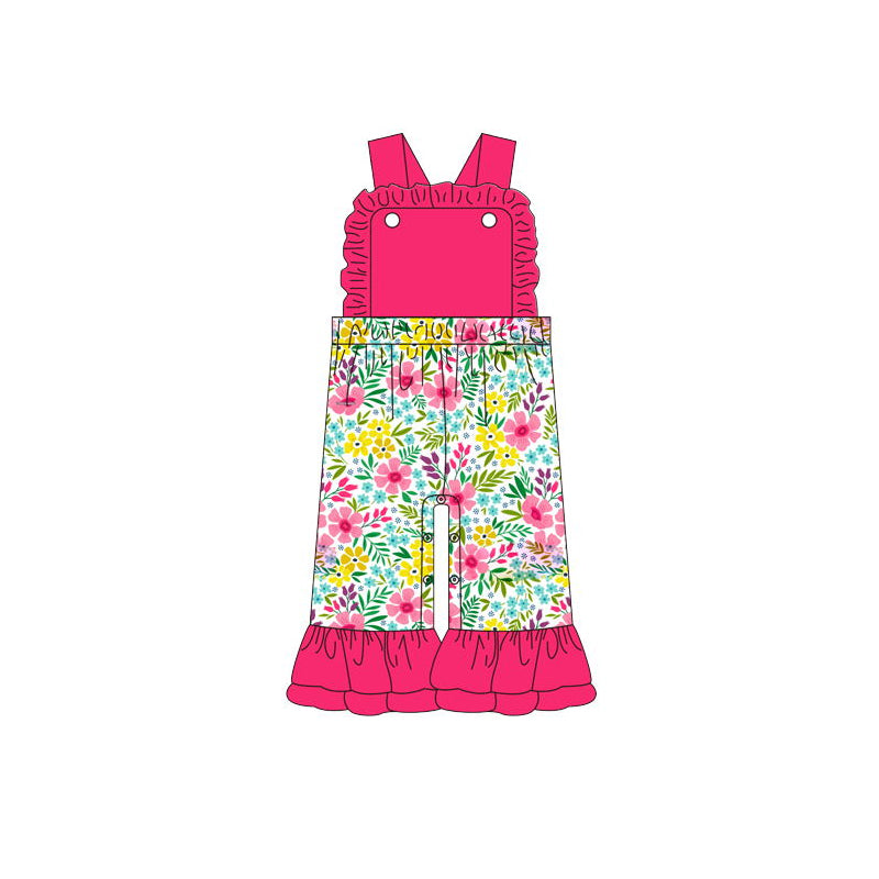 5.20custom each style moq 5eta 4-5week different flower prints and colors  jumpsuit set series