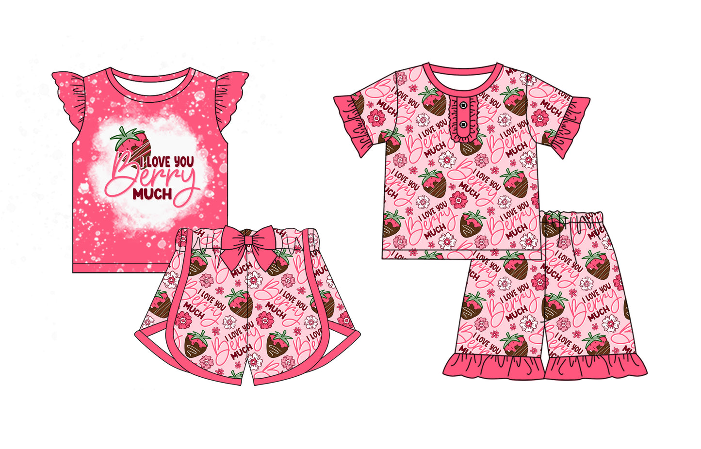 12.23 custom each style moq 5eta 4-6week Sibling Sister I LOVE YOU baby girls short sleeve shorts sets 1 and sets 2 match design