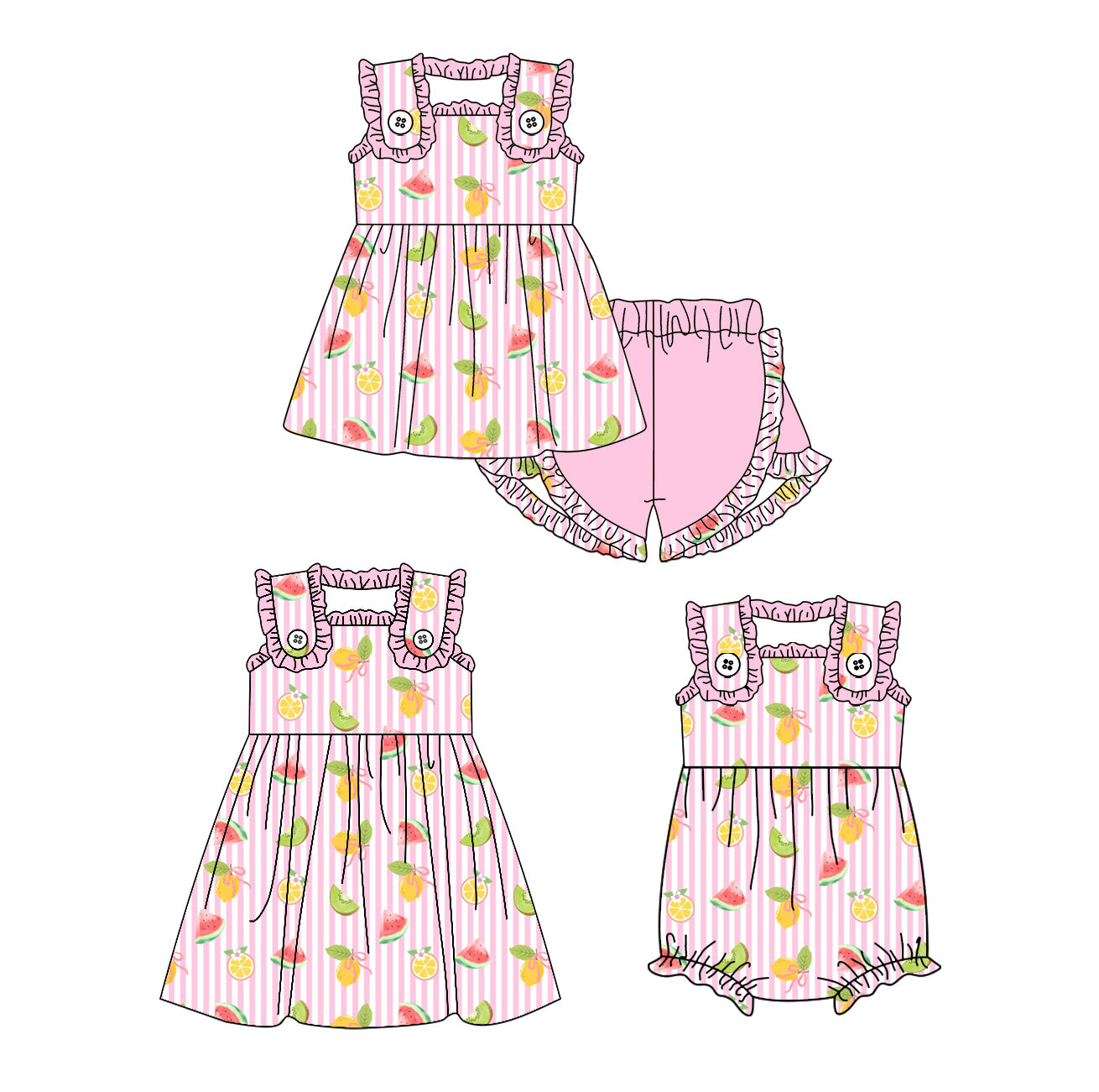3.14 Custom moq 5 mix size Sibling Baby Girl's Pink Sleeveless Top And Shorts Set Cute Romper Dress for Summer