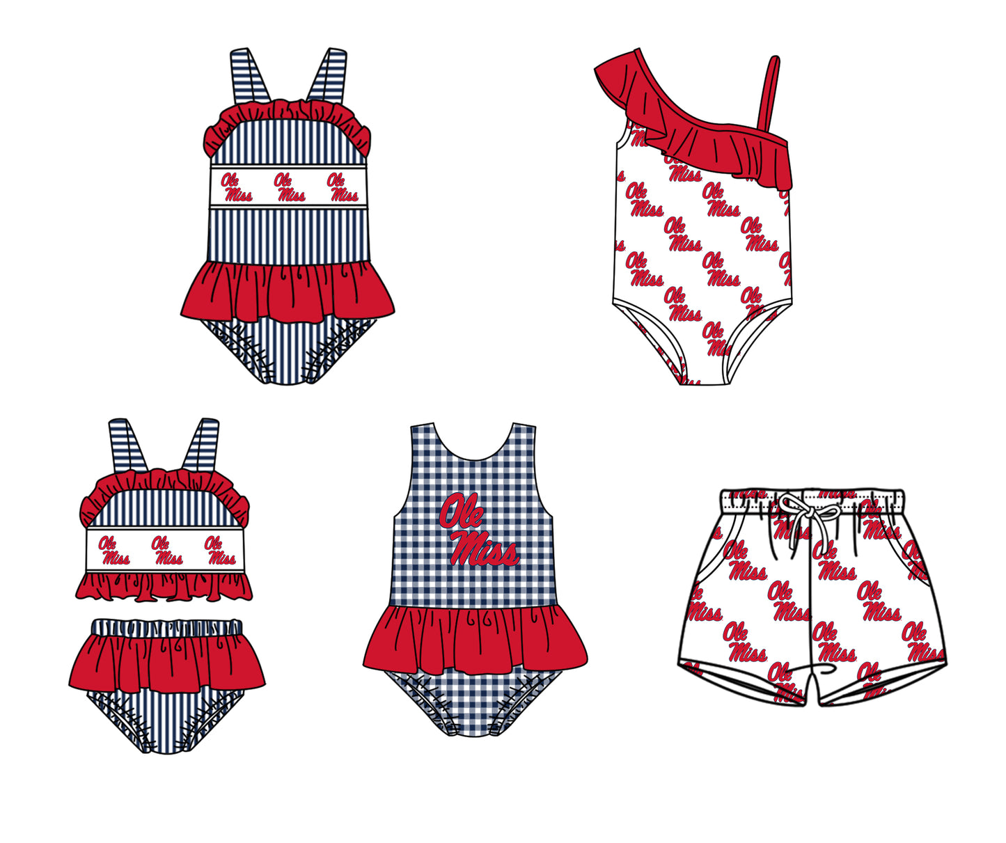 Custom moq 5 mix size milk silk summer teams Baby Girl Two-Piece Swimsuit Set One Piece Swimsuits Boys Swim Trunks