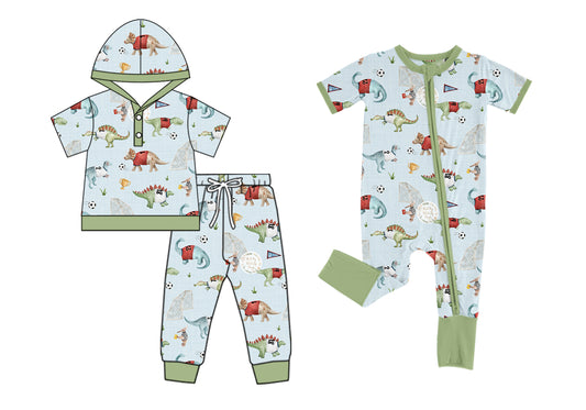 5.2 custom each style moq 5eta 4-6week Sibling Sisters dinosaur baby boy short sleeve pants sets and rompers match family design