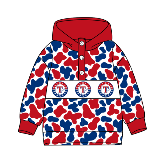2-Custom moq 8 mix size milk silk summer team baby boy clothes camouflage blue and red hooded long sleeve top-25.10.9