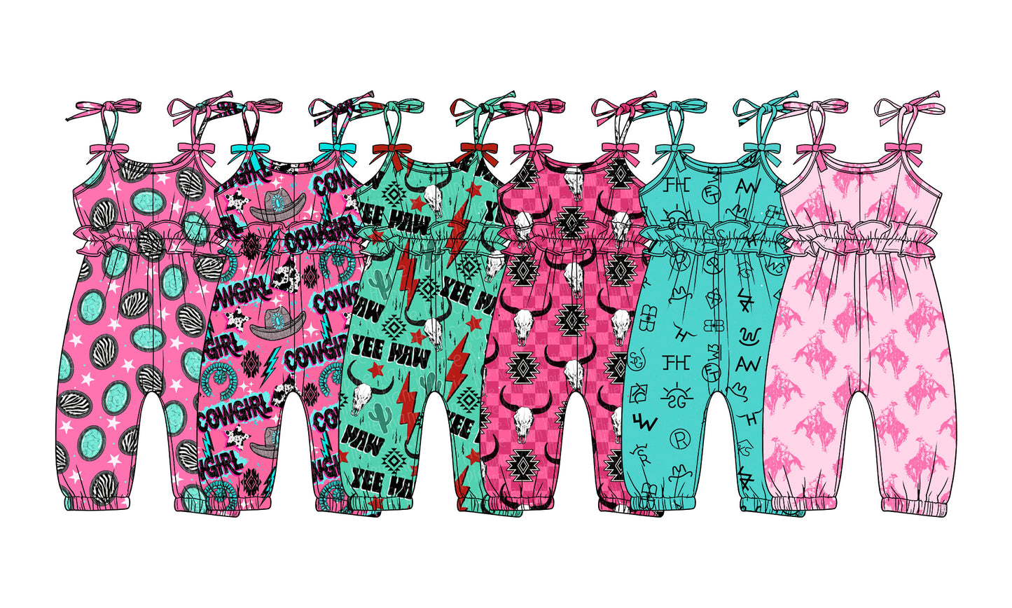 2.26 Custom moq 5 mix size Sibling Baby Girls Sleeveless Jumpsuit Baby Girl Outfit for Summer