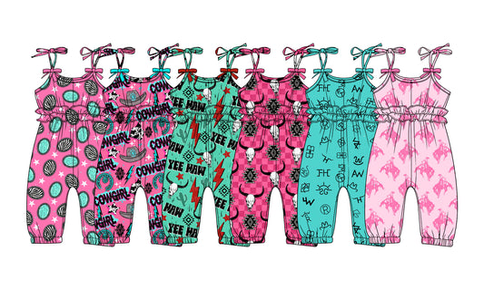 2.26 Custom moq 5 mix size Sibling Baby Girls Sleeveless Jumpsuit Baby Girl Outfit for Summer