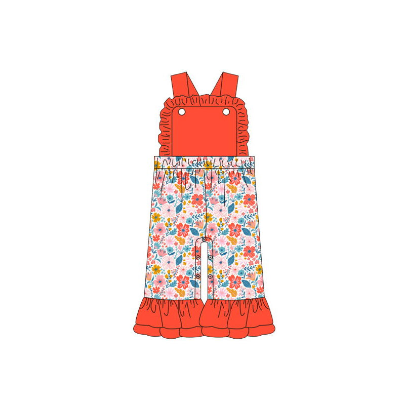 5.20custom each style moq 5eta 4-5week different flower prints and colors  jumpsuit set series