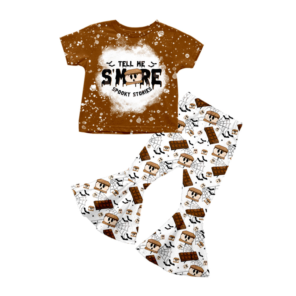 5.22custom each style moq 5eta 4-5week Sibling Sister Halloween style Sandwich Cookies brown girls and boys outfits and baby romper match family design