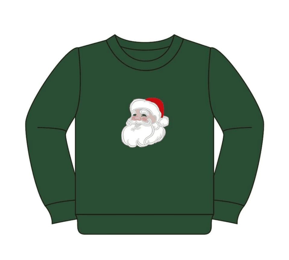 5.18custom each style moq 5eta 4-5week Sibling Sister Santa Claus print green long sleeve match family design