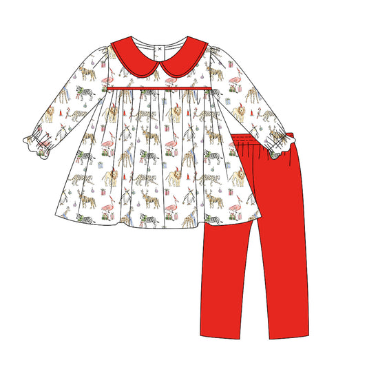 6.27 custom each style moq 5eta 4-6week Sibling Sister animal red baby girls sets and dress match family design