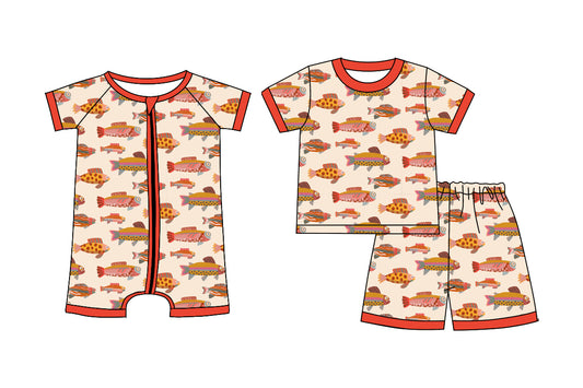 Custom moq 5 mix size Sibling Red Short-Sleeved Zippered Romper And Short Sleeved Shorts Set Baby Boys Outfit