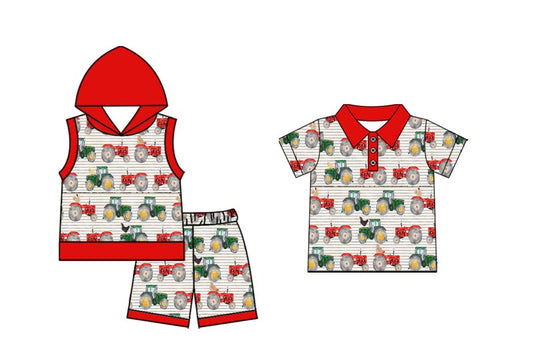 11.19 custom each style moq 5eta 4-6week Sibling Sister hooded baby boy short sleeve shorts sets aand top match design