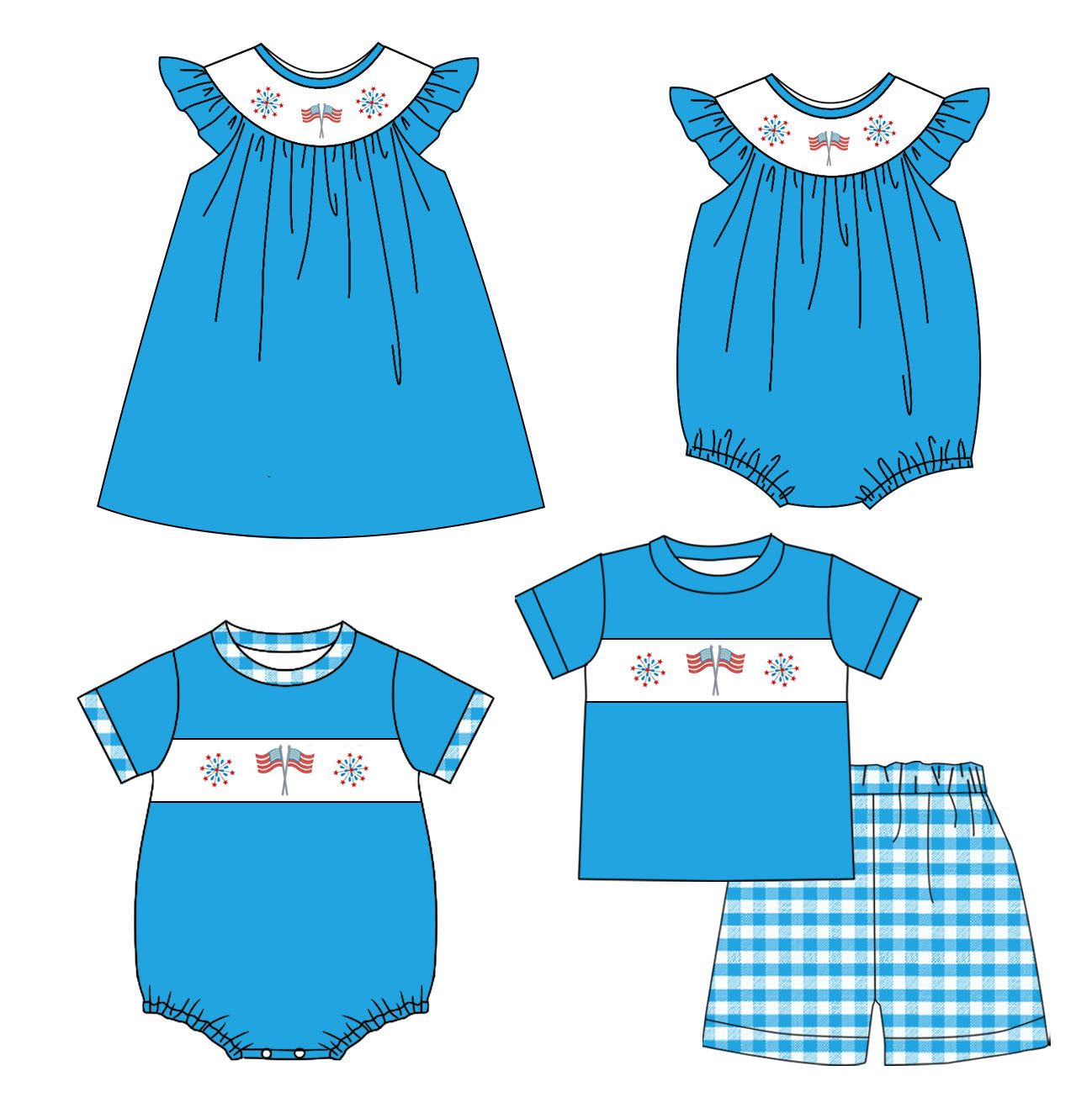 25.11.13 custom each style moq 5 eta 6-8week Sibling Sisters flag baby girl short sleeve shorts sets and dress and rompers 2 match family design