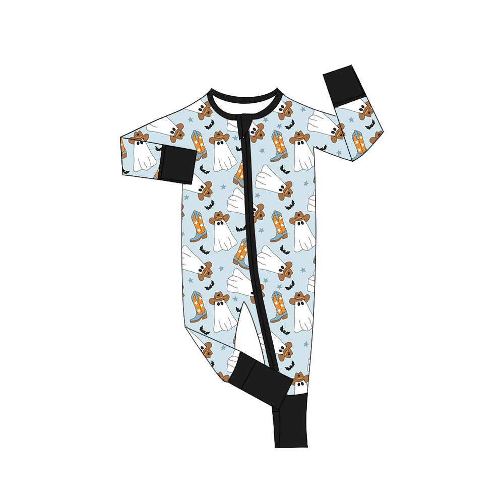 5.22 custom each style moq 5eta 4-5week Sibling Sister Halloween ghost boots boys and girls outfits and boys and baby romper match pajamas family pajamas design