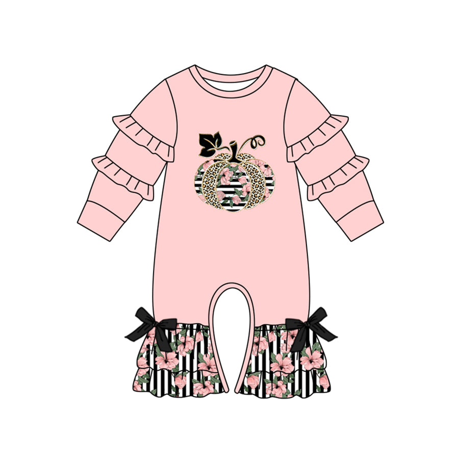 5.29 custom each style moq 5eta 4-5week Sibling Sister pumpkin pink girls outfits and baby romper match family design
