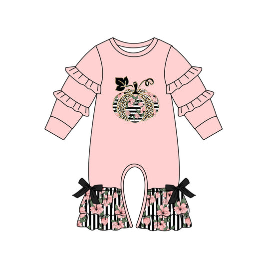 5.29 custom each style moq 5eta 4-5week Sibling Sister pumpkin pink girls outfits and baby romper match family design