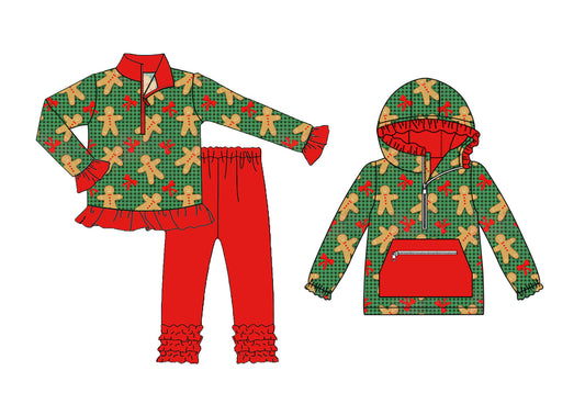 25.8.15 custom each style moq 5eta 4-6week Sibling Sisters Christmas bow baby girl long sleeve pants sets and top match family design