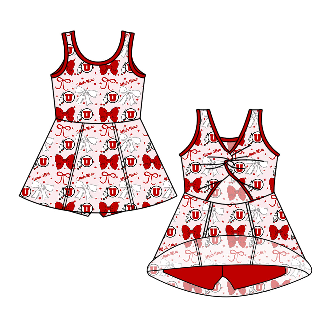 Custom moq 5 mix size milk silk summer teams baby girls clothes team bow red sleeveless skirts sets and dress 1 and dress 2 and dress 3-25.6.25