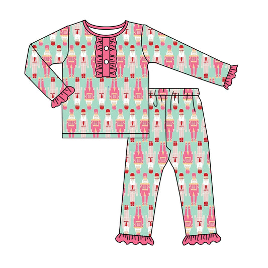 6.5 custom each style moq 5eta 4-6week Sibling Sister Christmas King Soldier pink baby girls pajamas sets and dress and baby romper match family design