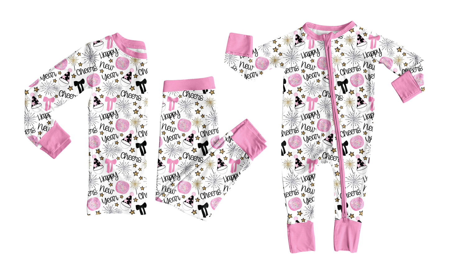 25.6.25 custom each style moq 5eta 4-6week Sibling Sisters happy new year baby girl long sleeve pants sets and rompers match family design