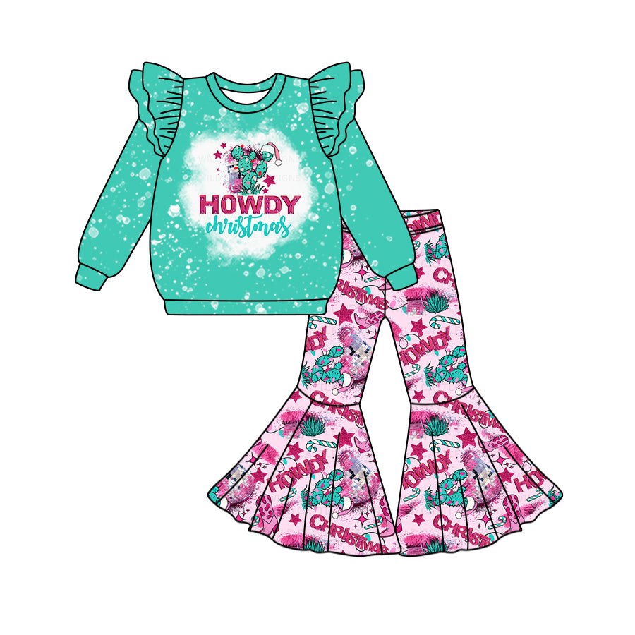 6.22 custom each style moq 5eta 4-6week Sibling Sister Howdy baby girls sets and dress match family design