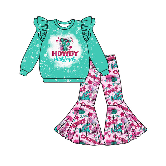 6.22 custom each style moq 5eta 4-6week Sibling Sister Howdy baby girls sets and dress match family design