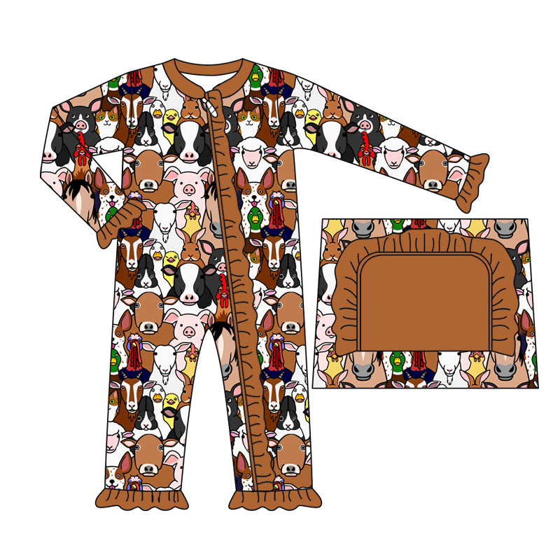 8.22 custom each style moq 5eta 4-6week Sibling Sister animal baby girls sets and rompers match family design