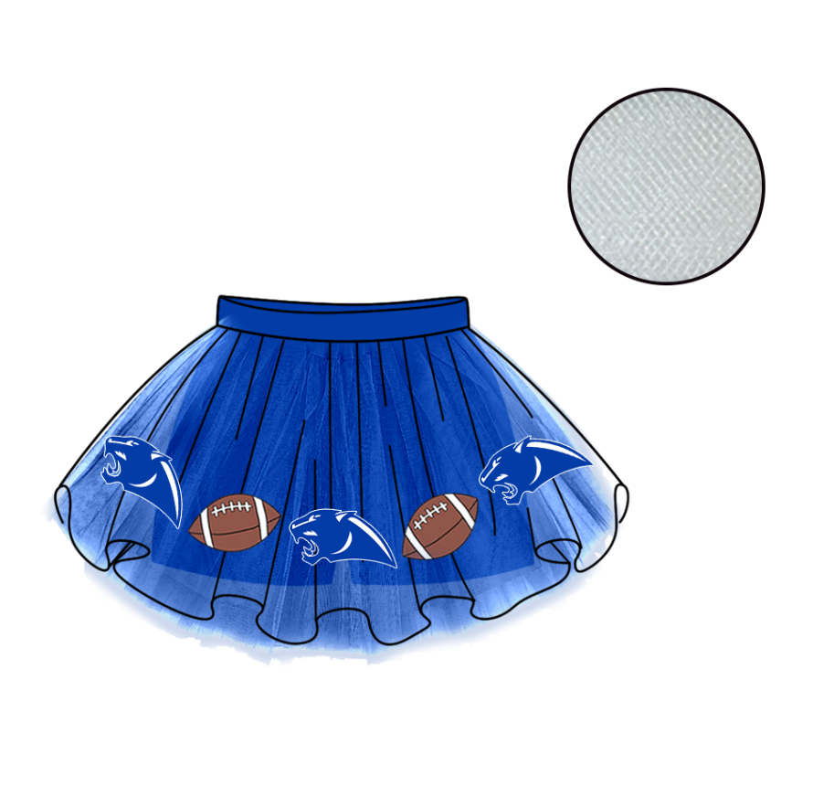 Custom moq 5 mix size milk silk summer teams Baby Girl's Blue Mesh Skirt Summer Outfit Team Clothing