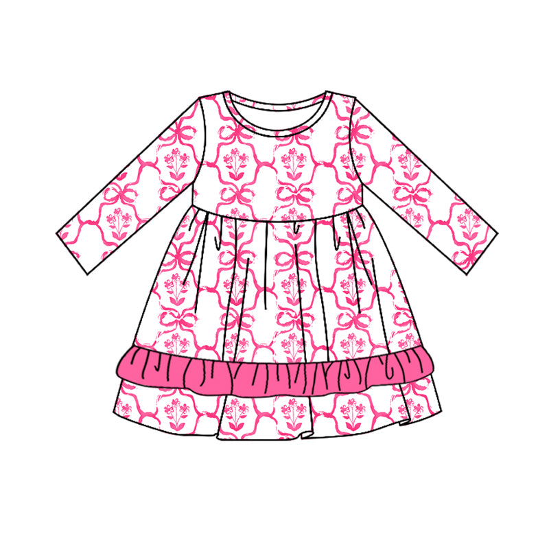 7.19 custom each style moq 5eta 4-6week Sibling Sister floral pink baby girls sets and dress and rompers match family design