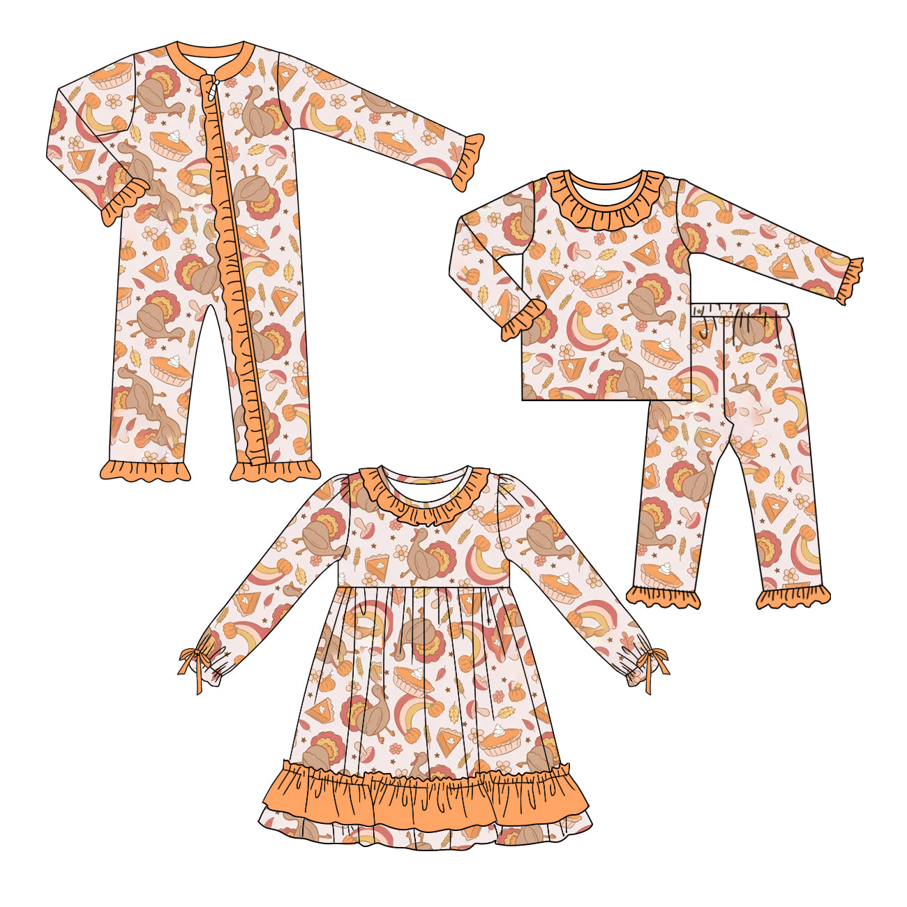 25.6.19 custom each style moq 5eta 4-6week Sibling Sisters turkey baby girl long sleeve pants sets and dress and rompers match family design