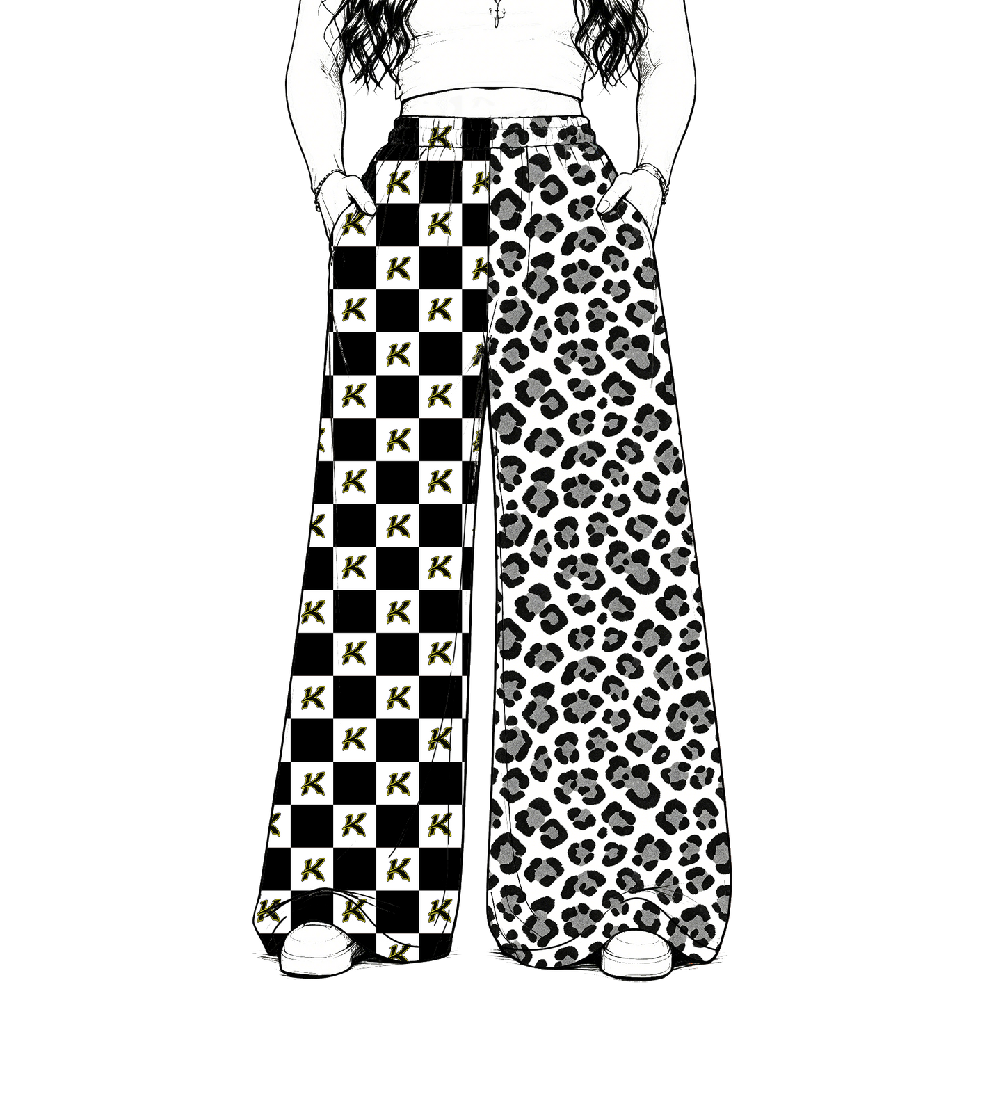 custom moq 5 mix size MSD072203 Baby Kids Leopard Checked Patchwork Long Pants Casual Team Bottom