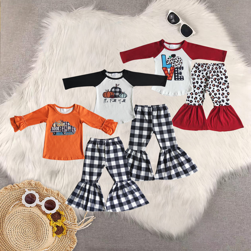 RTS NO MOQ Sibling baby girls clothes halloween long-sleeved trousers suit