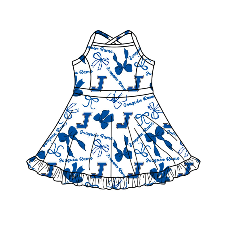 Custom moq 5 mix size milk silk summer teams baby girls clothes bow blue hooded long sleeve pants sets and dress and top and hooded top and pant-25.8.12
