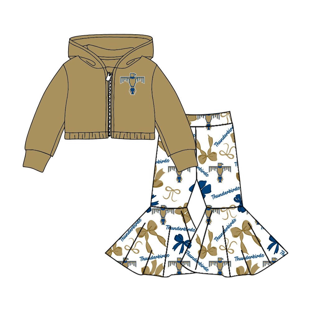Custom moq 5 mix size milk silk summer teams baby girls clothes bow khaki hooded long sleeve pants sets and skirts sets and dress and jumpsuit and top-25.7.30