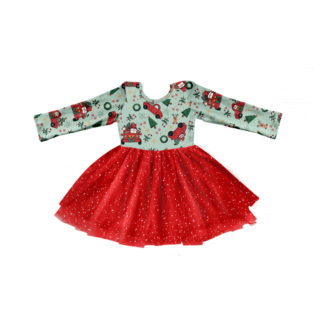 7.25 custom each style moq 5eta 4-6week Christmas baby girls clothes red long sleeve dress