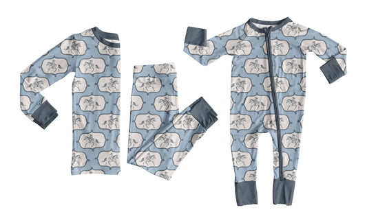 25.9.9 custom each style moq 5eta 4-6week Sibling Sisters riding horse baby boy clothes long sleeve pants sets and romper match family design