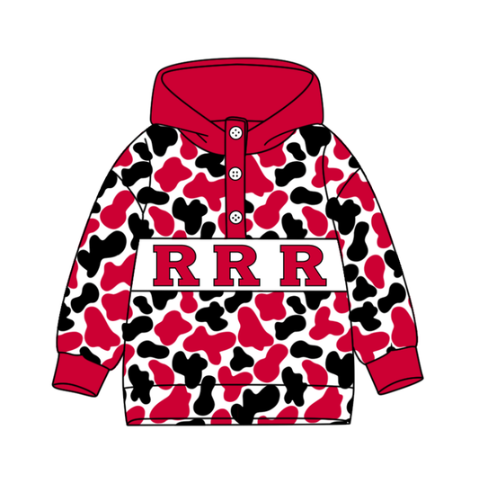 5-Custom moq 8 mix size milk silk summer team baby boy clothes camouflage brick red hooded long sleeve top-25.10.9
