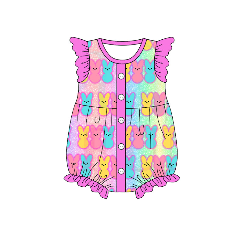 10.19 custom each style moq 5eta 4-6week Sibling Sister easter colorful rabbit baby girl sets and dress and rompers match family design