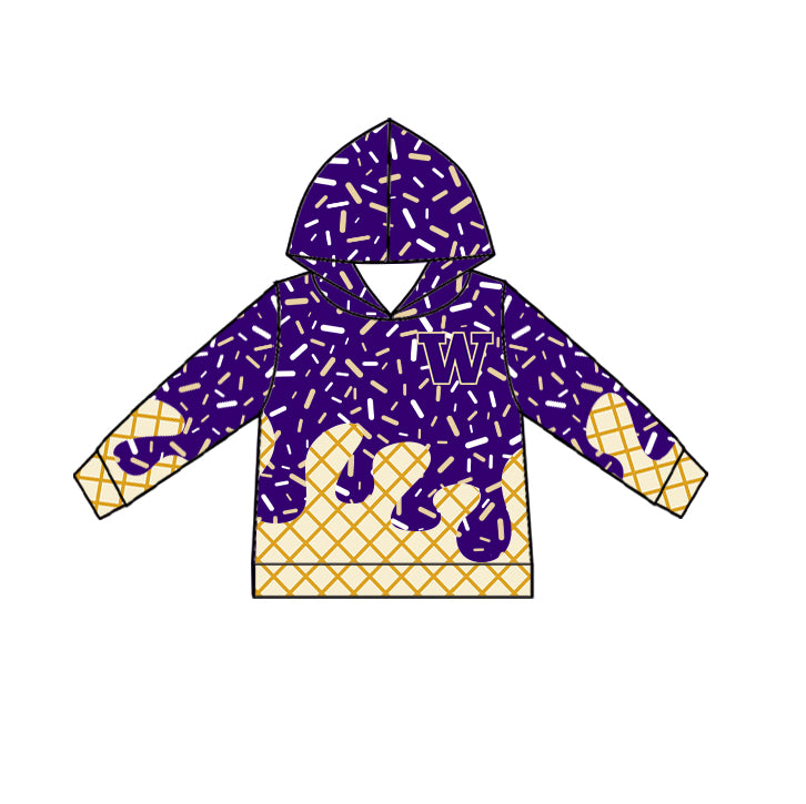 Custom summer teams baby girls clothes team purple hooded long sleeve tops and short sleeve top and dress and pants and shorts-25.6.10