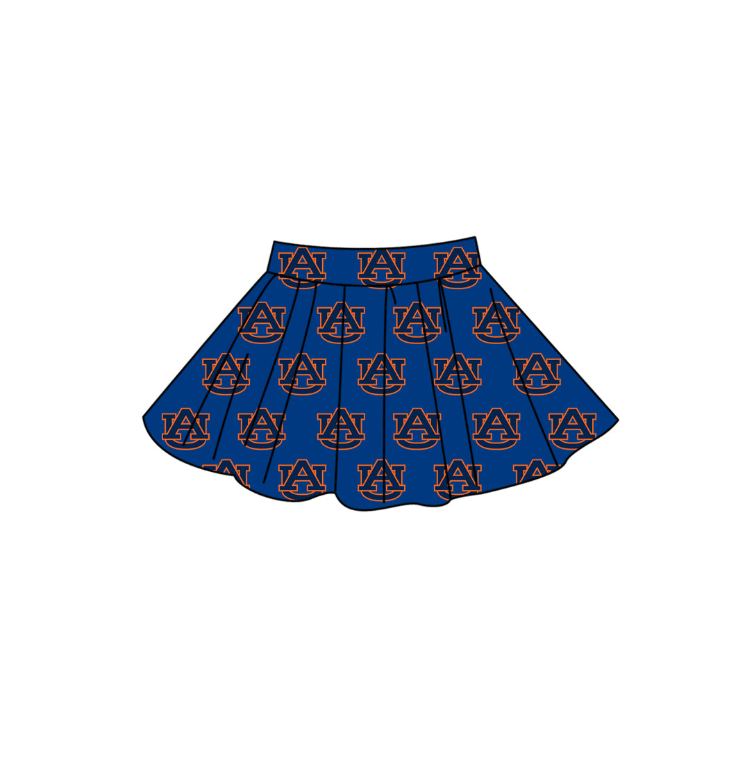 Custom moq 5 mix size summer teams Baby Girls Solid Color Summer Casual Team Skirt